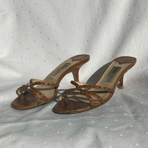 Jimmy Choo brown strappy heeled sandals
